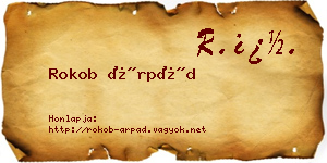 Rokob Árpád névjegykártya